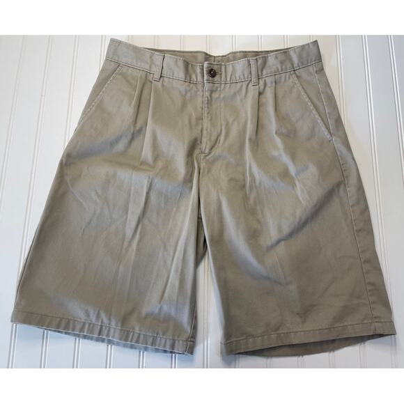 Chaps Approved School Wear Uniform Pleated Khaki Shorts 11" Inseam Boys 18 Husky - Picture 1 of 5